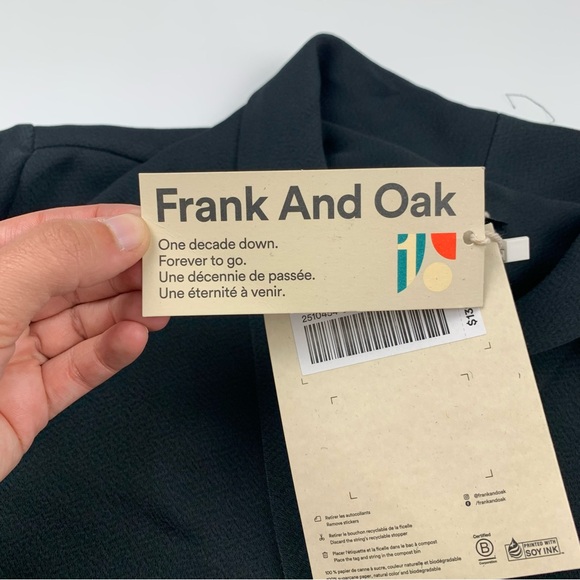 NWT !! Frank and Oak the long sleeves wrap dress in black size XS - Picture 8 of 10